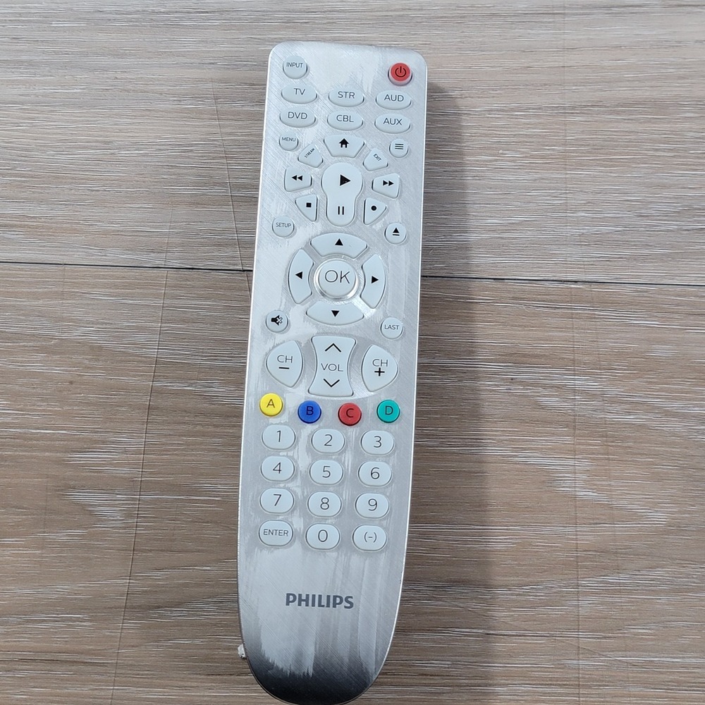 Philips SRP3016S/27 Remote Control Silver Black Wireless For Universal TV/DVD